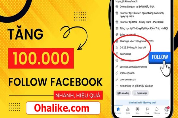 Dịch Vụ Hack Follow, Tăng Sub, Tăng theo dõi Facebook - Ohalike.com