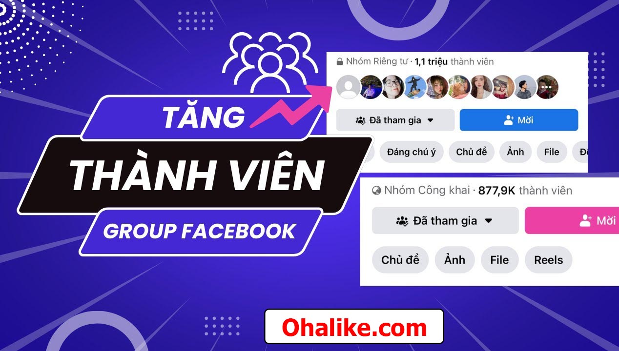 TOP 1 Website Tăng thành viên nhóm Facebook uy tín - Ohalike.com